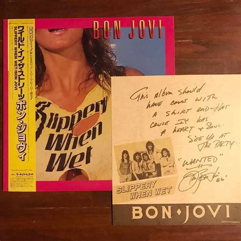 色紙 帯付 Lp Bon Jovi ボン ジョヴィ／ワイルド イン ザ ストリーツ Slippery When Wet／28pp 1025