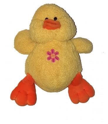 Peluche Sonore Canard Qui Fait Coin Coin Jaune Fleur Rose 20 Cm Gipsy