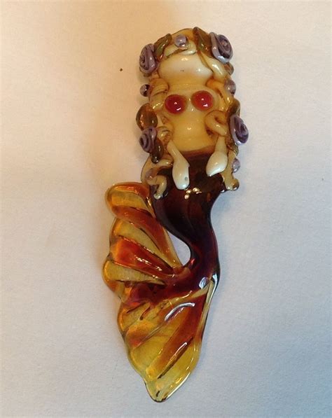 Amber Mermaid Lampwork Bead By Elaine Green Lampwork Jewelry Handmade Glass Beads Lampwork