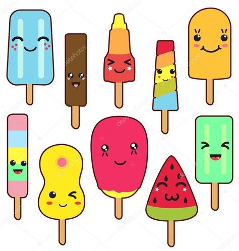 Paletas heladas de verano aislado Archivo Imágenes Vectoriales