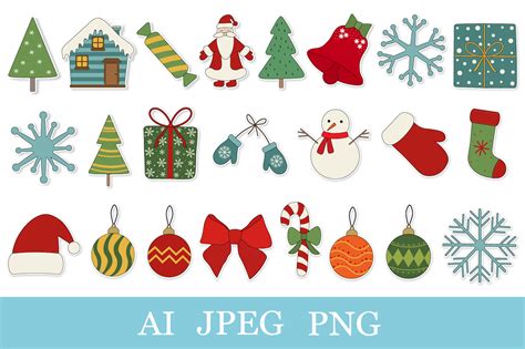 Christmas Sticker Bundle Stickers Print Graphic By Shishkovaiv