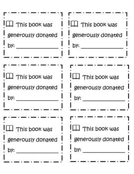 Book Donation Label By Flukes TPT