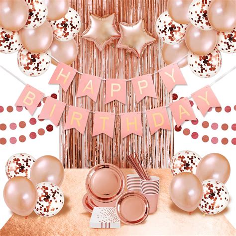 Amazon Rose Gold Birthday Party Supplies Decorations Pink Gold