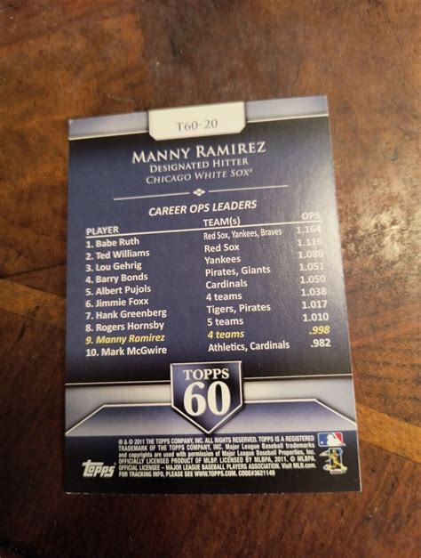 2011 Topps Topps 60 T60 20 Manny Ramirez For Sale Online EBay