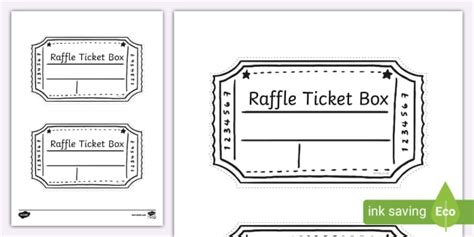 * NEW * Raffle Ticket Box Label