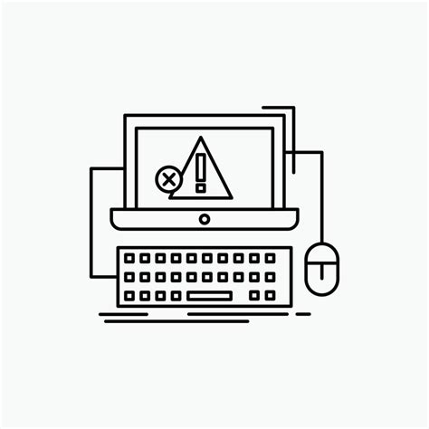 Computadora Choque Error Falla Icono De L Nea Del Sistema