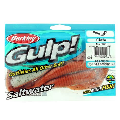 Gulp! Grub Soft Bait – 6″ Length, New Penny, Per 4