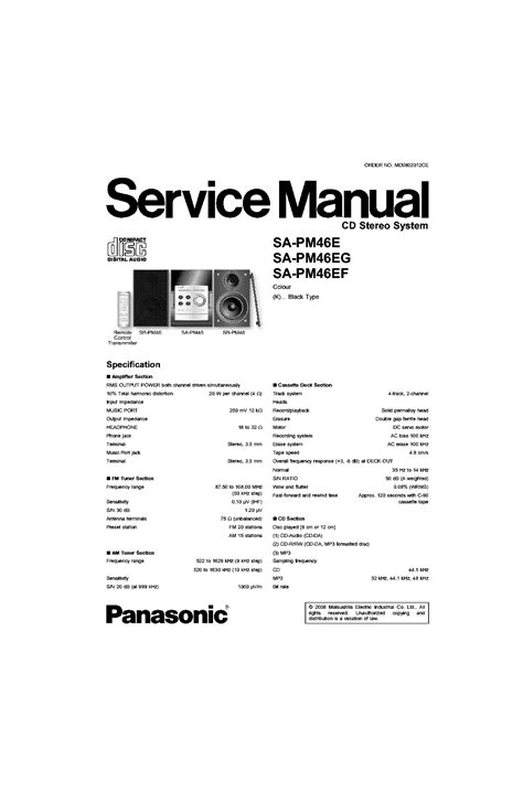 Panasonic Sa Pm46e Eg Ef Service Manual Download Schematics Eeprom Repair Info For