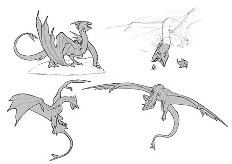 Artstation Fishing Dragon Sketches Javier Franco Santacreu Dragon