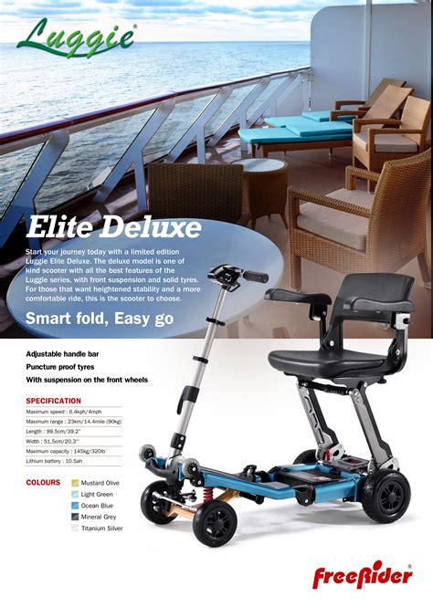 Luggie Elite Deluxe L02 4as Folding Mobility Scooter Accessible Madrid