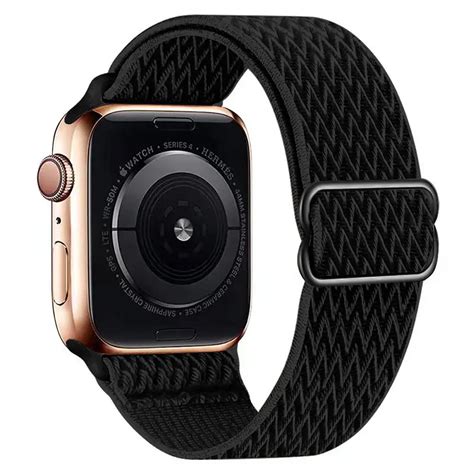 Elastic Apple Watch Loop Band Stretch Adjustable Twill Black