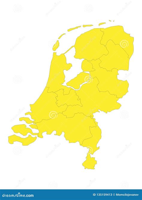 Kaart Van Nederland Met Provincies Vector Illustratie Illustration Of