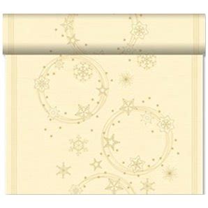 Chemin De Table Effet Tissu Star Creme Metres