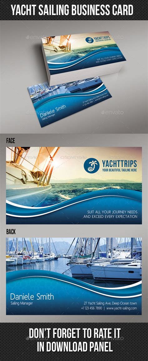 Yacht Sailing Business Card 01 Business Cards Layout Yacht Unique