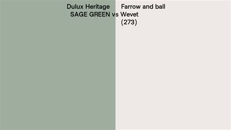 Dulux Heritage SAGE GREEN Vs Farrow And Ball Wevet 273 Side By Side