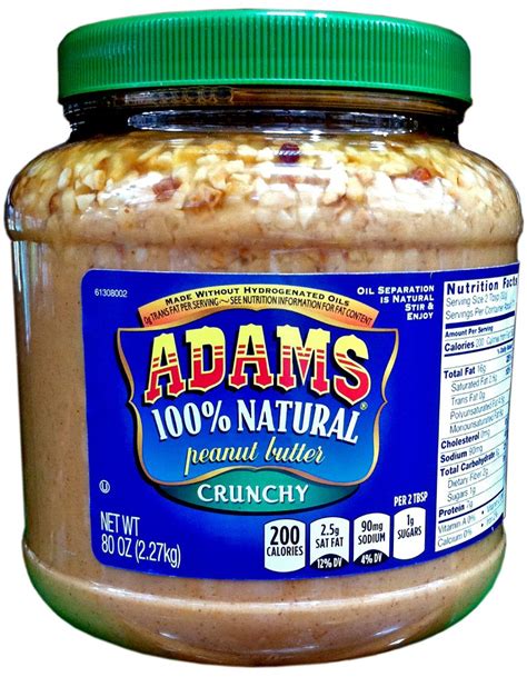 Adams 100 Natural Peanut Butter Creamy 36 Oz Grocery