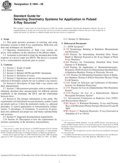 Astm E Standard Guide For Selecting Dosimetry Systems Hot Sex