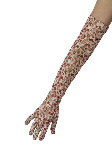 Dents Floral Pattern Long Lace Gloves - Tout Ensemble