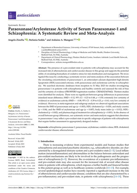 PDF Paraoxonase Arylesterase Activity Of Serum Paraoxonase 1 And