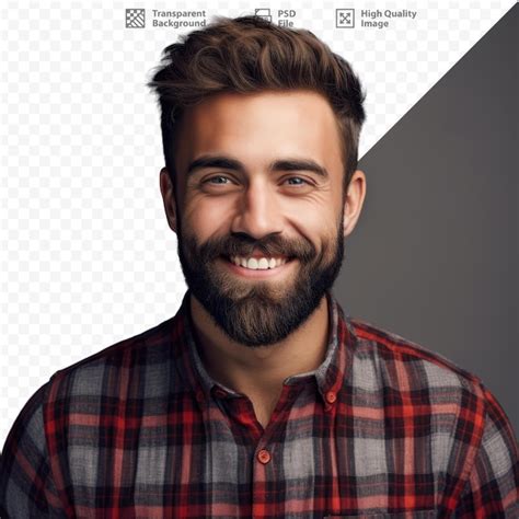 Um Homem Com Barba Sorrindo E Sorrindo Psd Premium