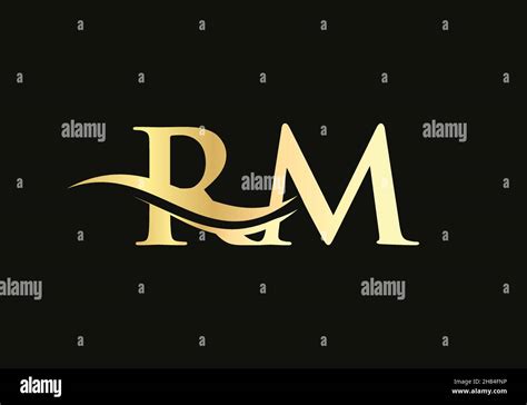 Premium Letter Rm Logo Design With Water Wave Concept Rm Letter Logo