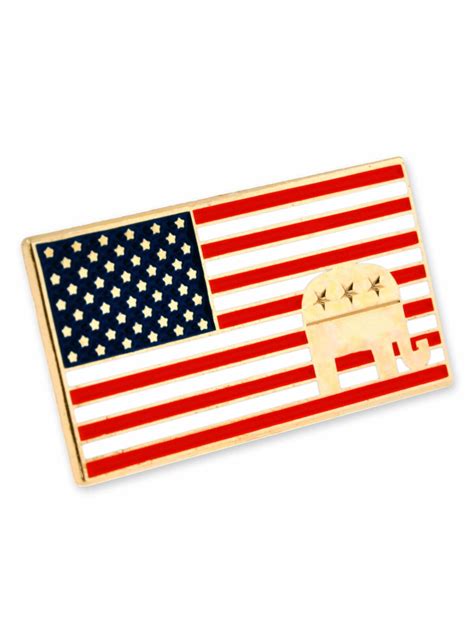 Pinmart S American Flag Republican Elephant Patriotic Enamel Lapel Pin