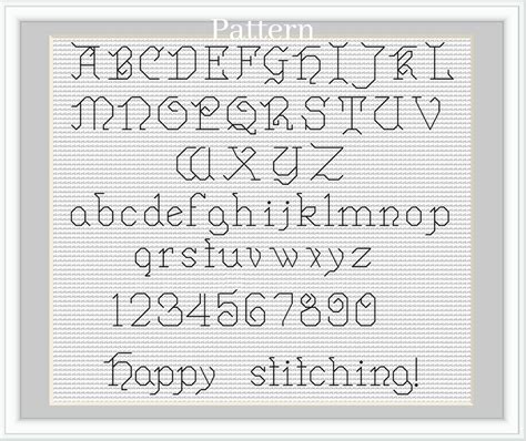 Backstitch Alphabet Cross Stitch Letters Back Stitch Etsy