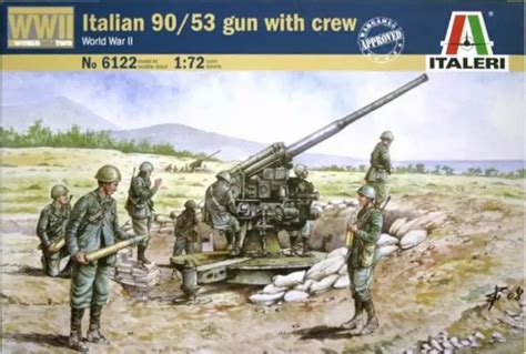 MAQUETA ITALIAN 90 53 Gun With Crew WWII 1 72 De Italeri EUR 9 95