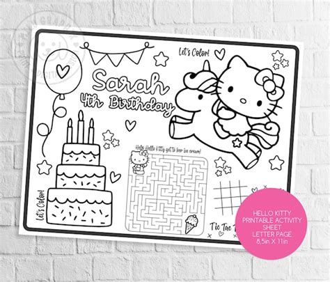 Party Printable Coloring Sheet Hello Coloring Page Etsy