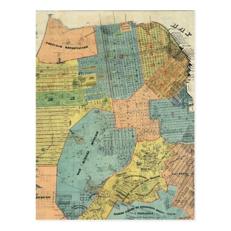 Vintage Map Of San Francisco 1890 Postcard Zazzle