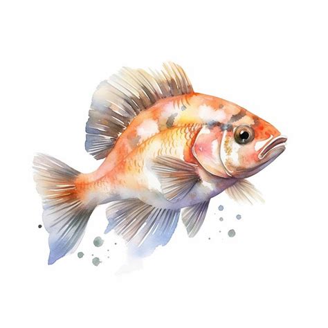 Premium AI Image | Aesthetic Watercolor Fish Illustration with White ...