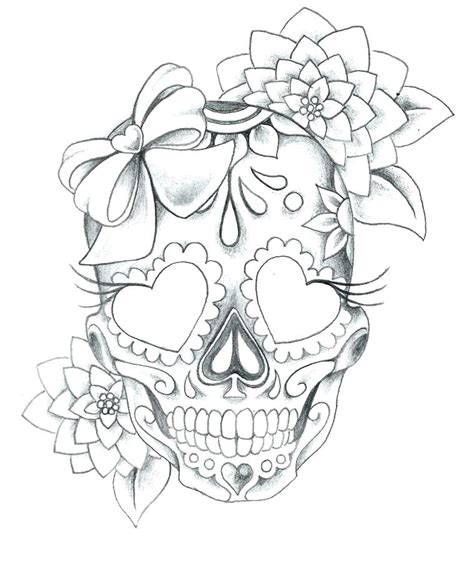 Sugar Skull And Rose Drawing At PaintingValley Explore Collection