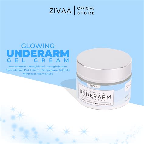 Jual Zivaa Glowing Underarm Gel Cream Krim Pencerah Ketiak