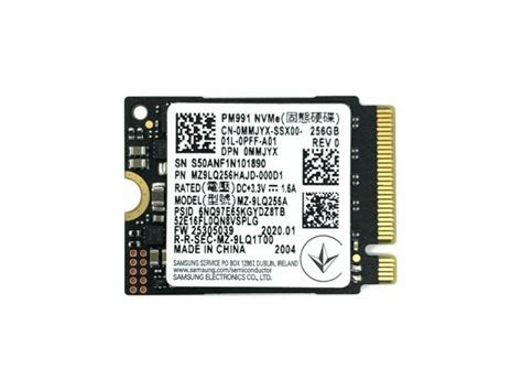 Samsung PM991 Internal SSD 256GB PCIe Gen3 X4 NVMe Solid State Drive