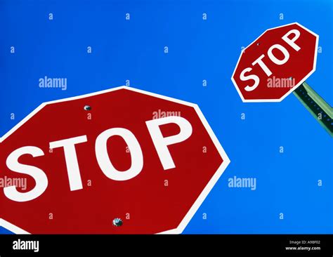 stop road signs stock photo alamy