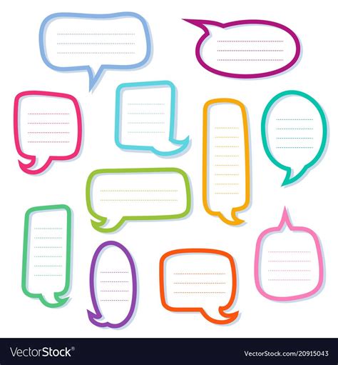 Hand Drawn Outline Speech Bubbles Dialogs Boxes Vector Image On