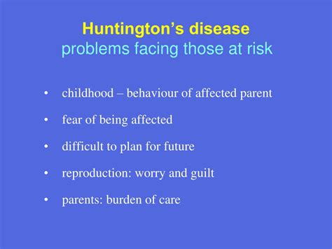 Ppt Neurogenetic Disorders Huntingtons Disease Powerpoint