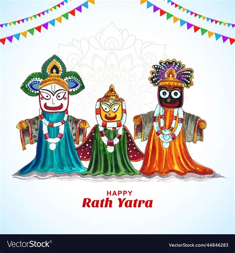 Lord Jagannath For Balabhadra And Subhadra On Vector Image