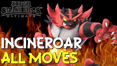 Incineroar All Moves Damage And Trajectory Showcase Super Smash Bros