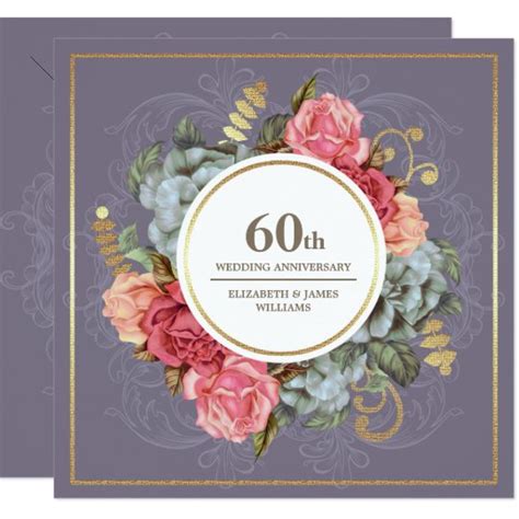 60th Wedding Anniversary Party Invitations | Zazzle.com