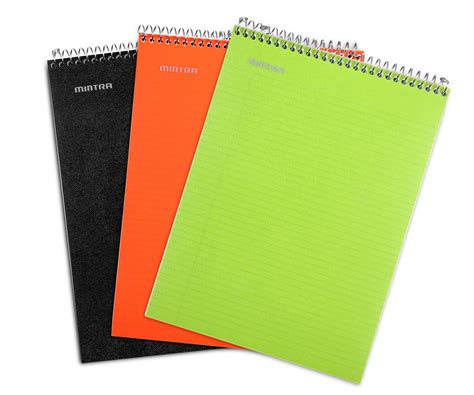 Top Bound Spiral Notebook (Black, Green, Orange, College Ruled 3pack ...