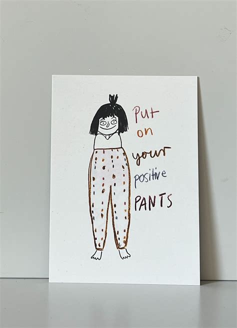 Slinga Illustration Postkarte Positive Pants Gru Karte Zur Motivation