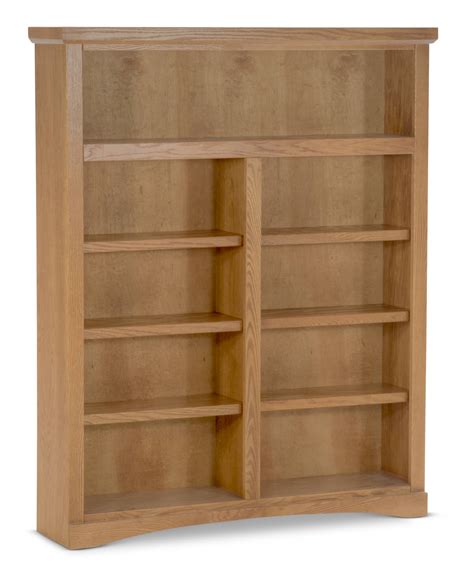 Wide Traditional Oak Bookcase Hom Furniture