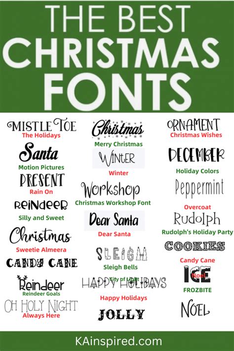 Cricut Christmas Fonts - KAinspired