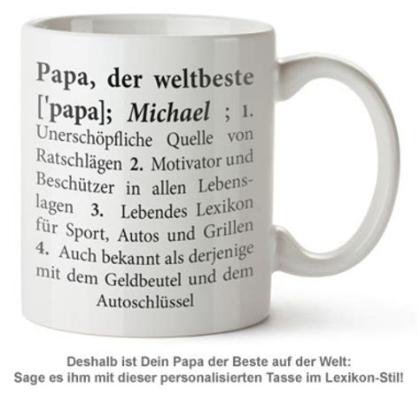 Personalisierte Tasse Definition Weltbester Papa Wunschdruck