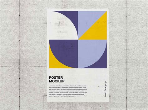 Free Poster On A Wall Mockup