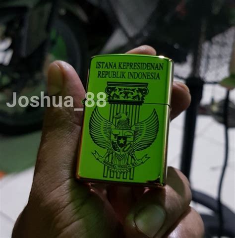 Jual Zippo Korek Api Custom Ukir Logo Istana Presiden Gold Di Lapak