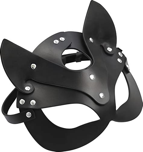 Faux Leather Whip Cat Mask And Neck Collar Adult Sex Toys For Couples Bdsm Mask And