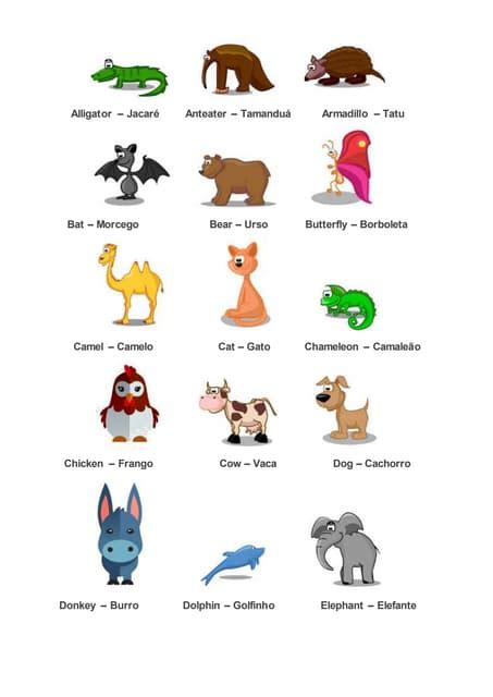 Todos Os Nomes De Animais Em Inglês - Todos Os Nomes De Animais Em Ingles Nomes De Frutas Em Inglês Toda