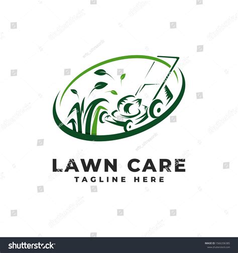 Lawn Mowing Logo Vector Icon Illustration Stock Vector Royalty Free